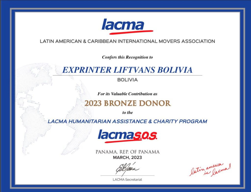 Exprinter Bolivia - LACMA Humanitarian Assistance & Charity Program